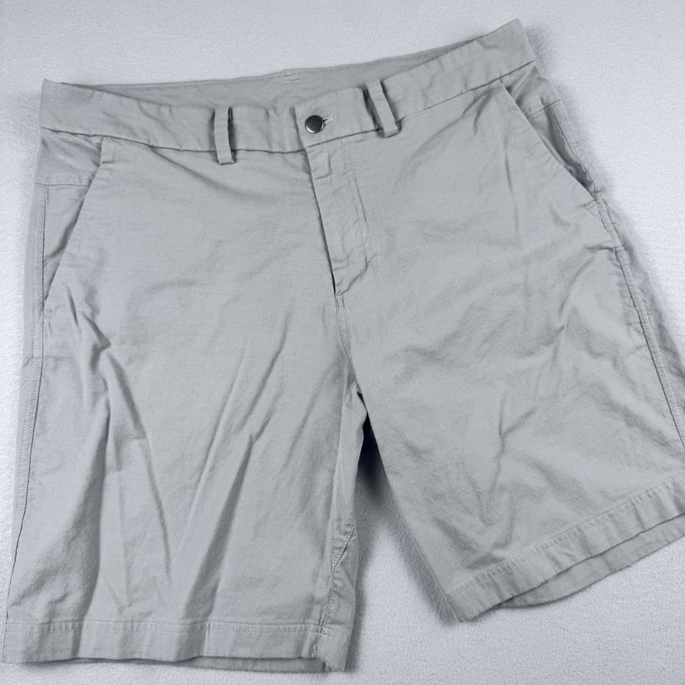 Lululemon Commission Short Men 36 Gray Qwick Oxford 9" Golf Chino Flat